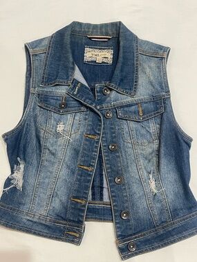 YMI Distressed Blue Denim Vest